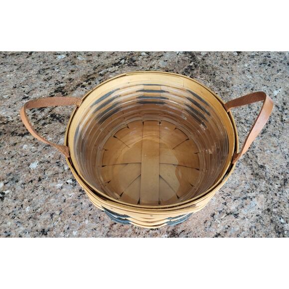 2000 Longaberger Basket Round Heartland Darning Basket 10"Rd x 4"H - Picture 15 of 16